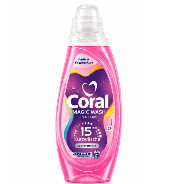 Течен гел Корал 21 пр./840мл.Magic Wash Quick&Care Color Protection