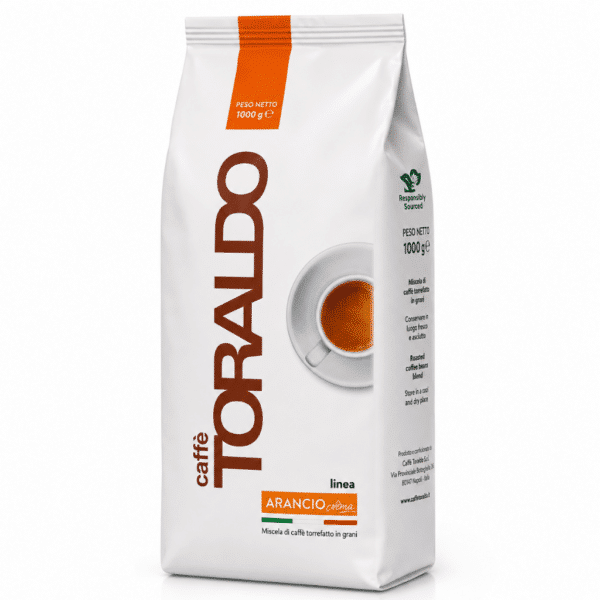 Кафе Тoraldo на зърна 1 кг - Серия Бар - Arancio (ОРАНЖЕВА ЛИНИЯ) (90% АРАБИКА - 10% РОБУСТА)