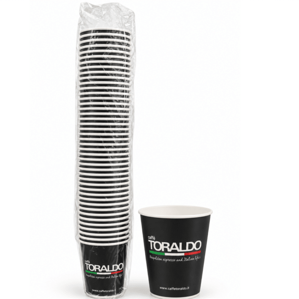 Кафе Toraldo картонени чаши (големи) 50бр - черни (4oz)